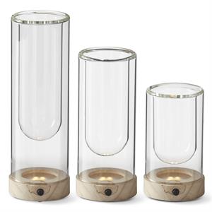 clear glass led cloche test tube vase w/ timer