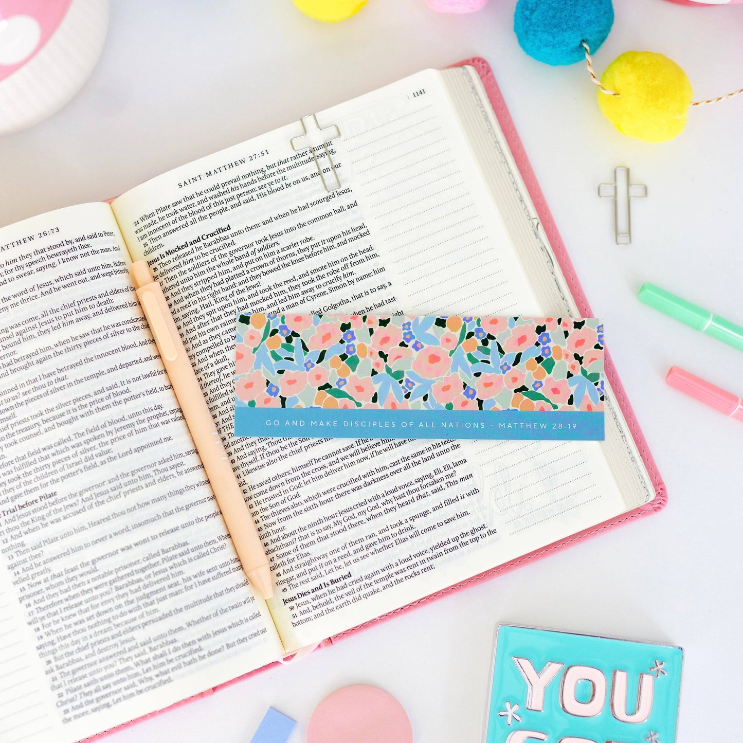 bookmark + cross paper clips