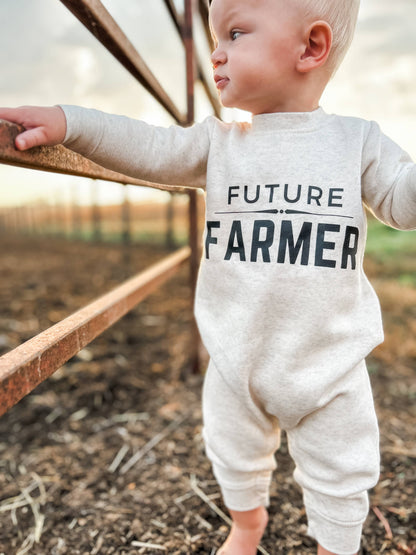 western ‘future farmer’ baby fleece one piece