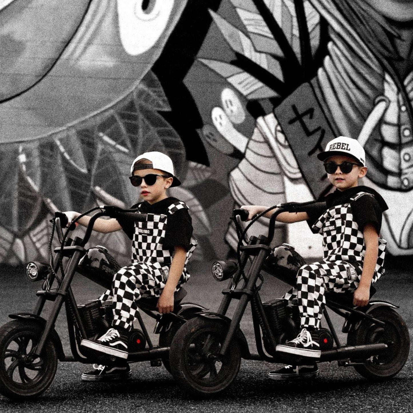 live fast checkered overalls in venice