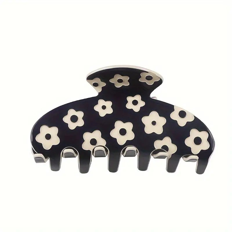 dark navy floral hair clip