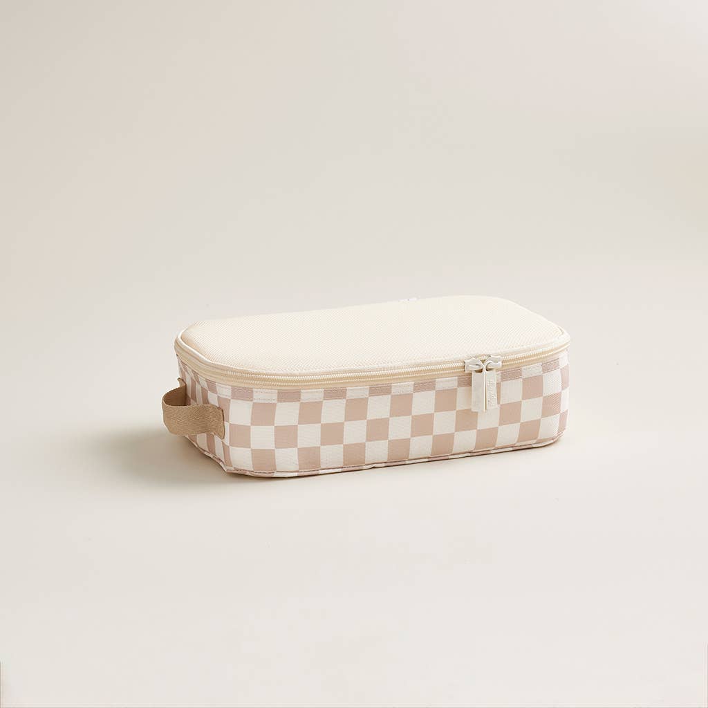 taupe checkerboard pack like a boss™ packing cubes