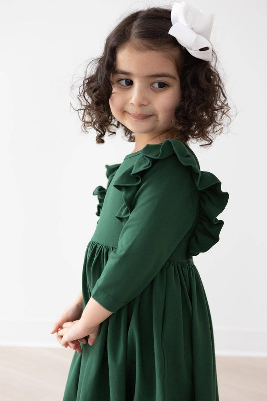 ruffle twirl dress - spruce