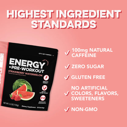strawberry watermelon energy + pre workout | 30 servings