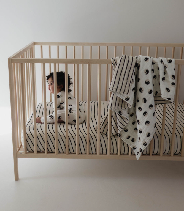 bamboo zip pajamas | black & white yin yang