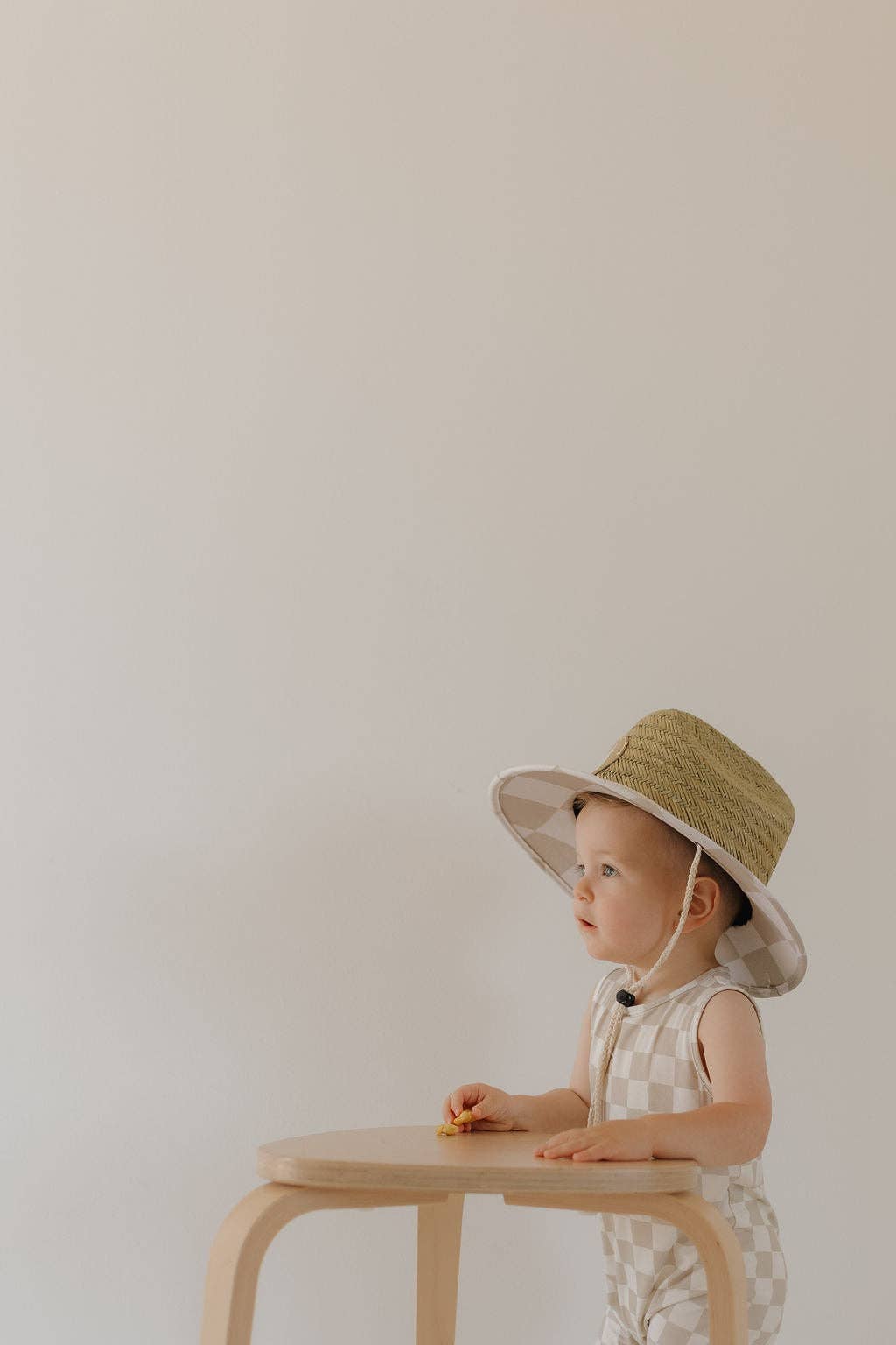 straw hat | checkerboard