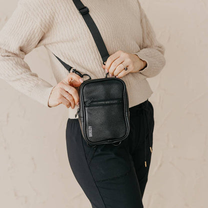 leather midnight crossbody sling