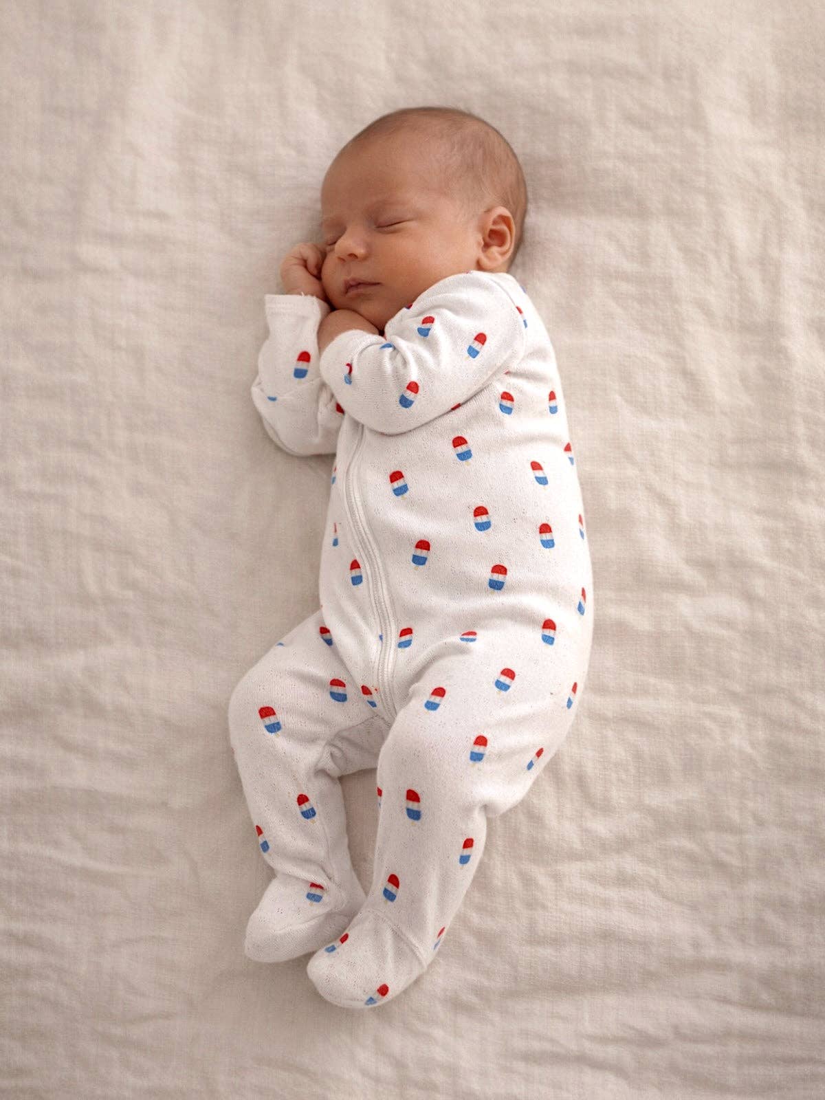 popsicle / organic pointelle 2-way zip footie