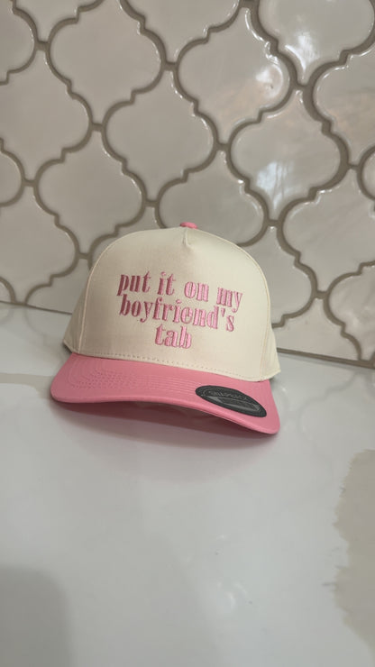 put it on my boyfriend's tab hats