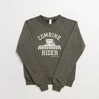 western combine rider grey toddler/youth farm crewnecks