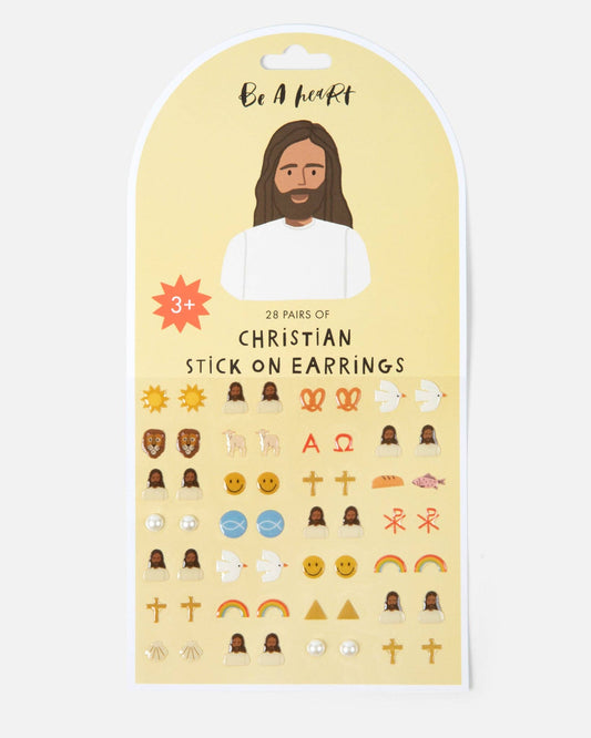 christian stick on earrings
