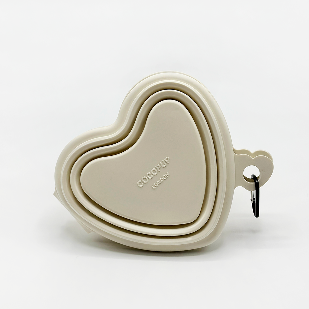 heart collapsible bowl - cream