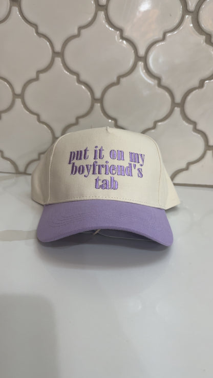 put it on my boyfriend's tab hats