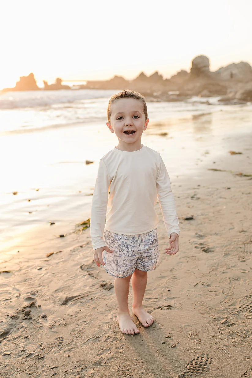 cream long sleeve rash guard
