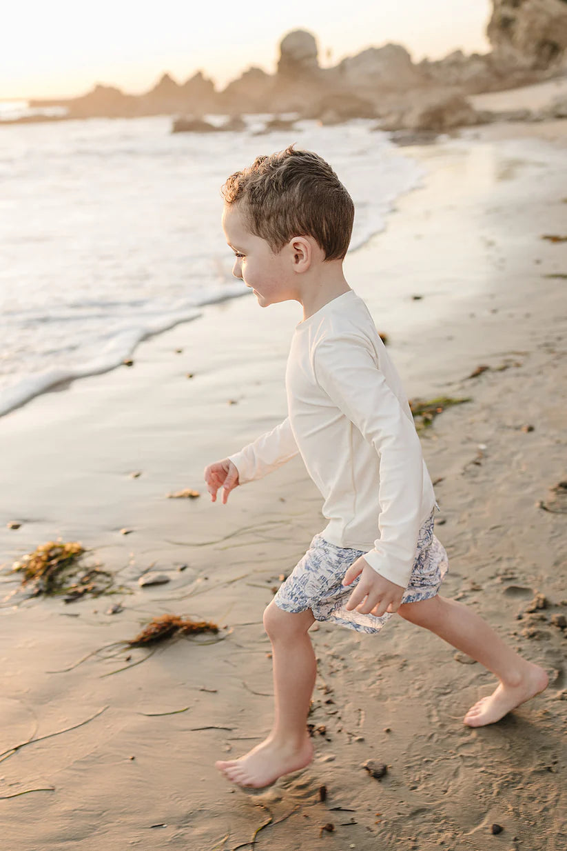 cream long sleeve rash guard
