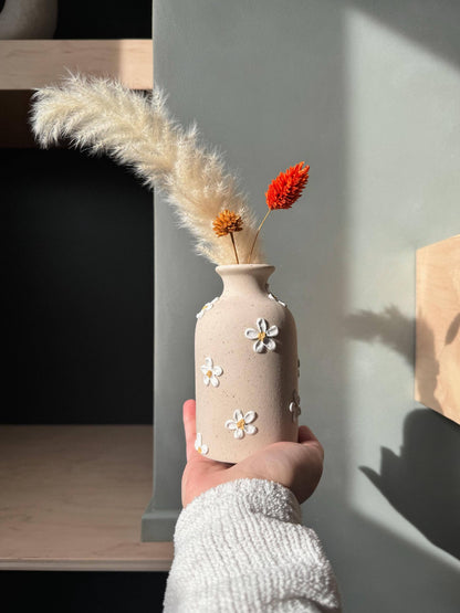 tall ceramic textured daisy vase