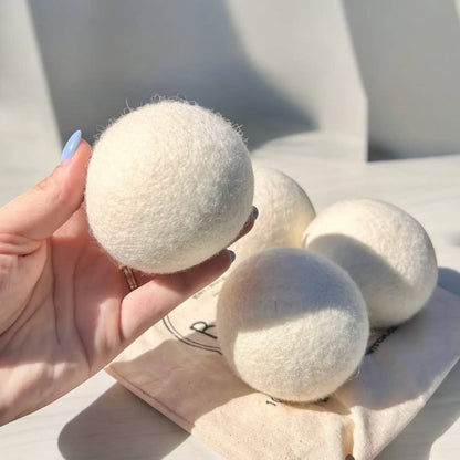 set of 6 organic wool dryer balls | white | earth day