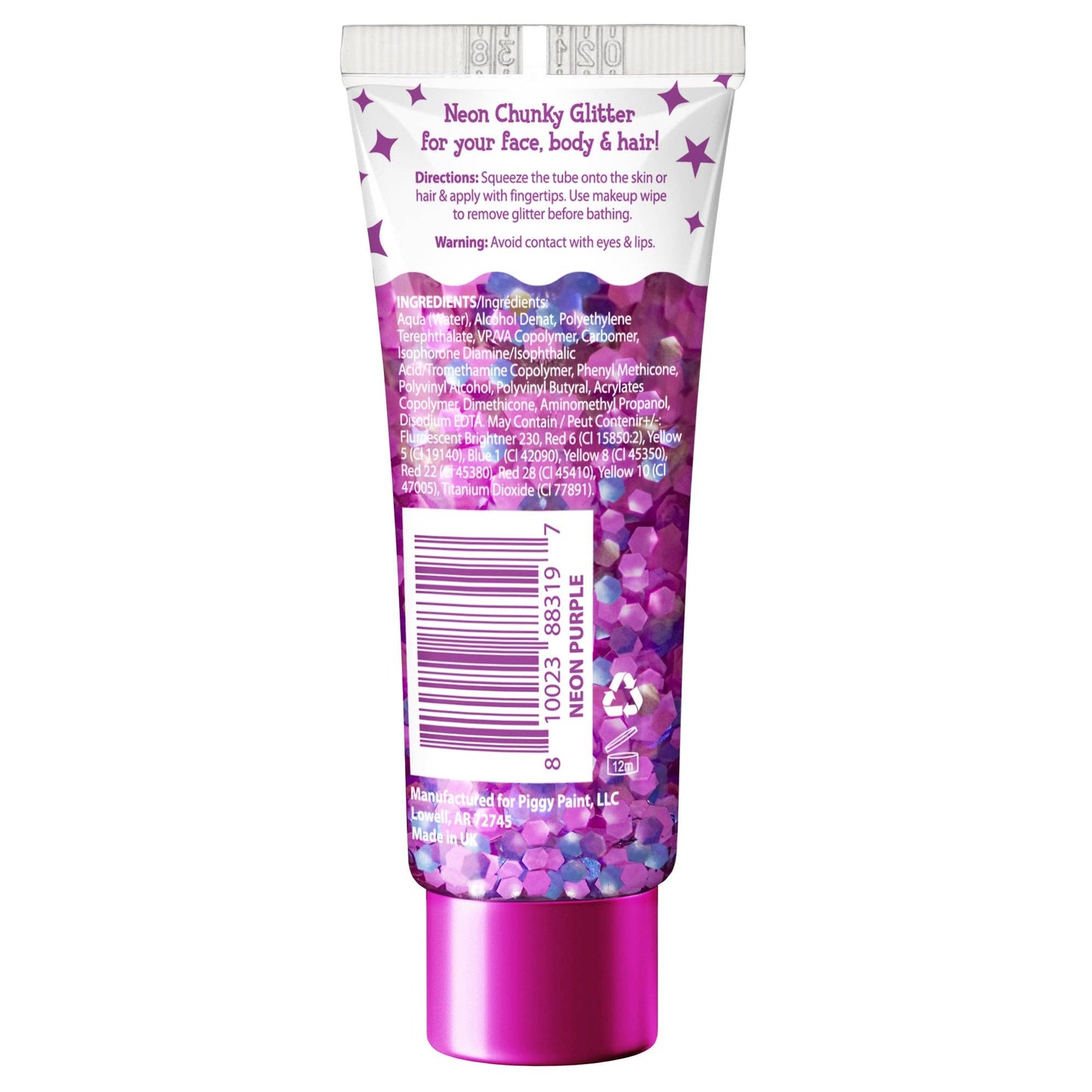 chunky confetti glitter gel - neon purple