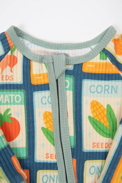 garden seed baby ribbed cotton zippy
