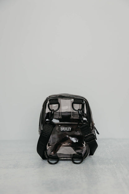 black clear tint crossbody sling