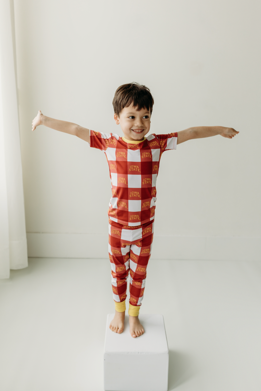 two piece jammies set | iowa state grid