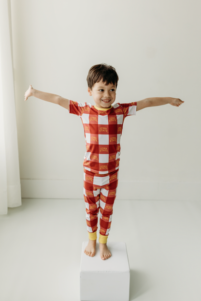 two piece jammies set | iowa state grid