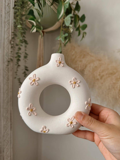 ceramic pink daisy vases