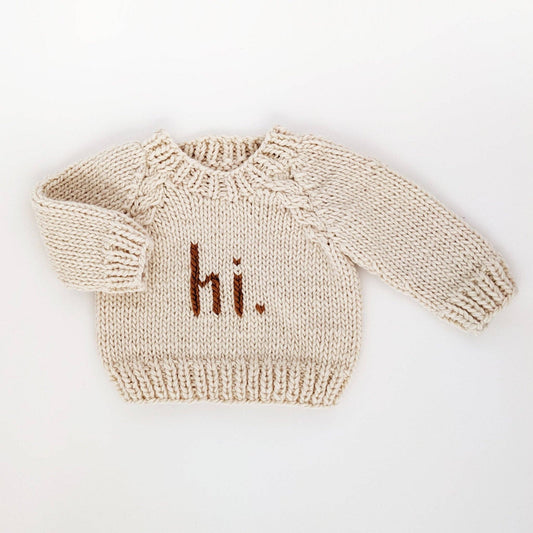 hi. pecan crew neck sweater