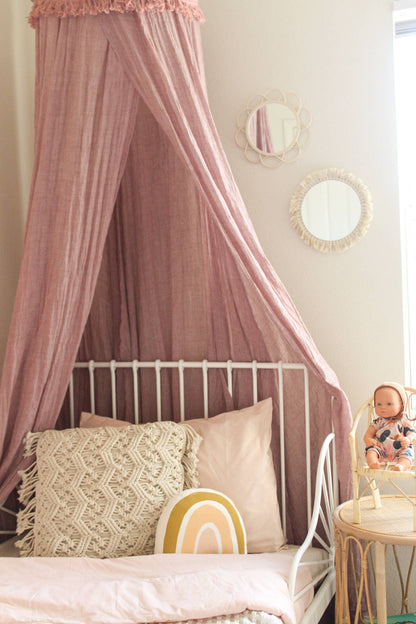 mod rainbow canvas pillow