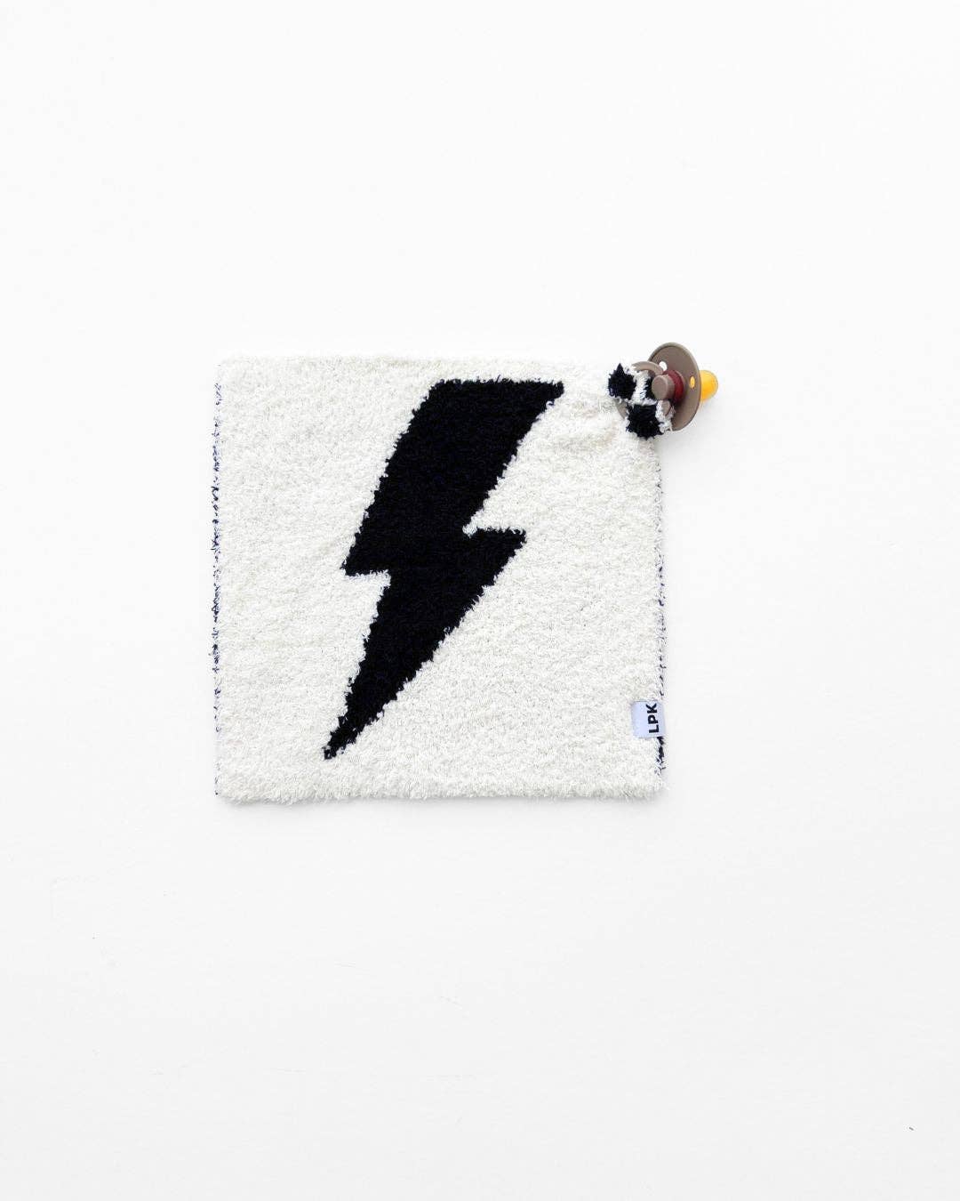 lightning bolt plush lovey | black