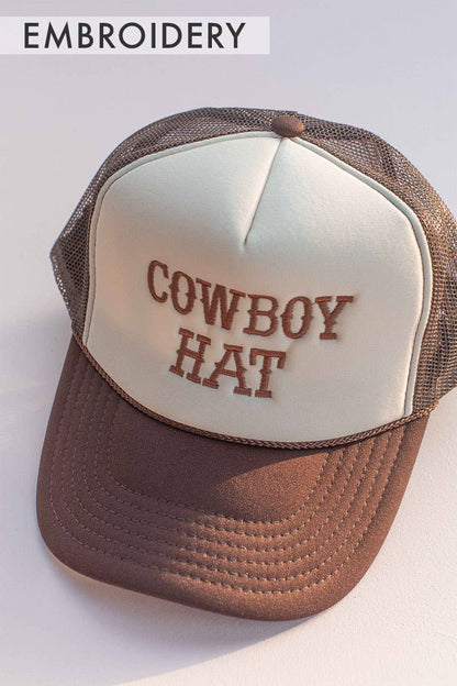 embroidery cowboy hat western trucker hat