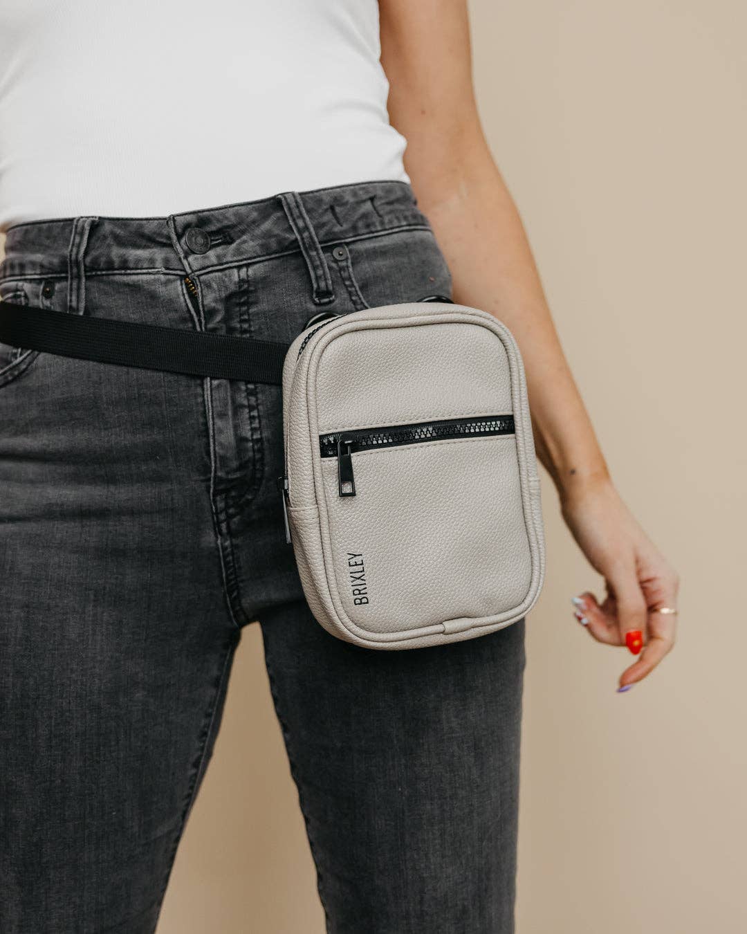 leather stone crossbody sling
