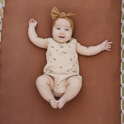 Rust Bamboo Stretch Crib Sheet - Ivory Soul