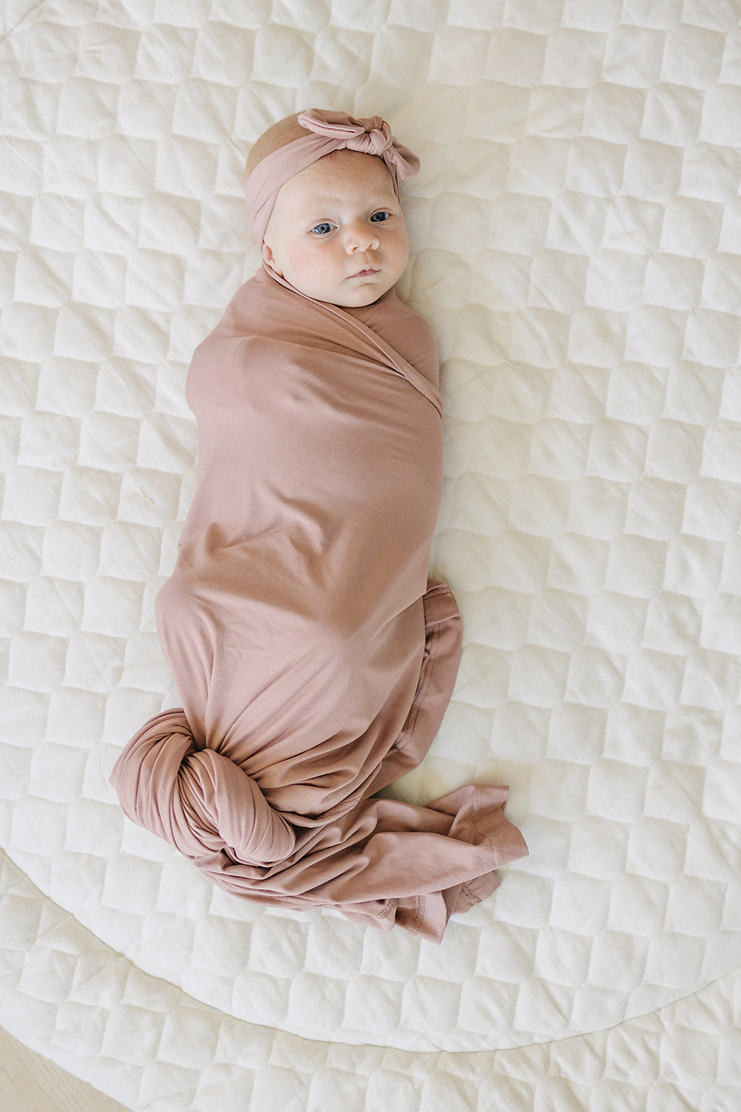 Dusty Rose Bamboo Stretch Swaddle - Ivory Soul