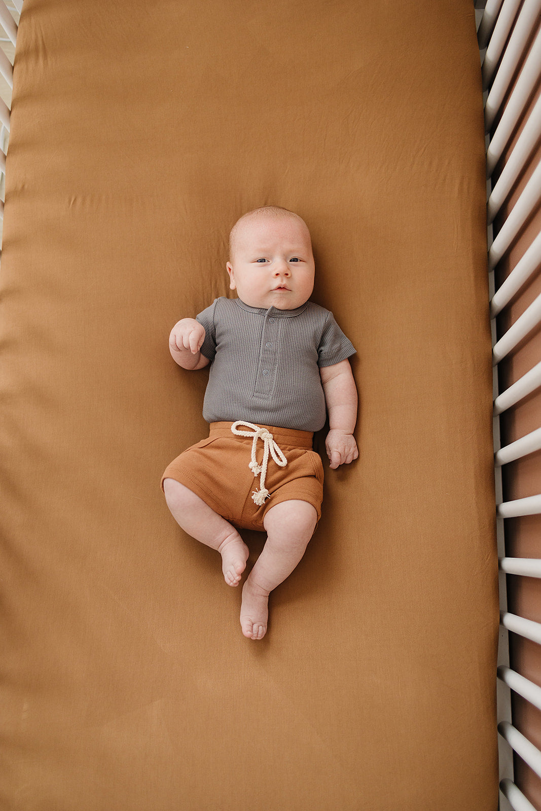 Mustard Bamboo Stretch Crib Sheet - Ivory Soul