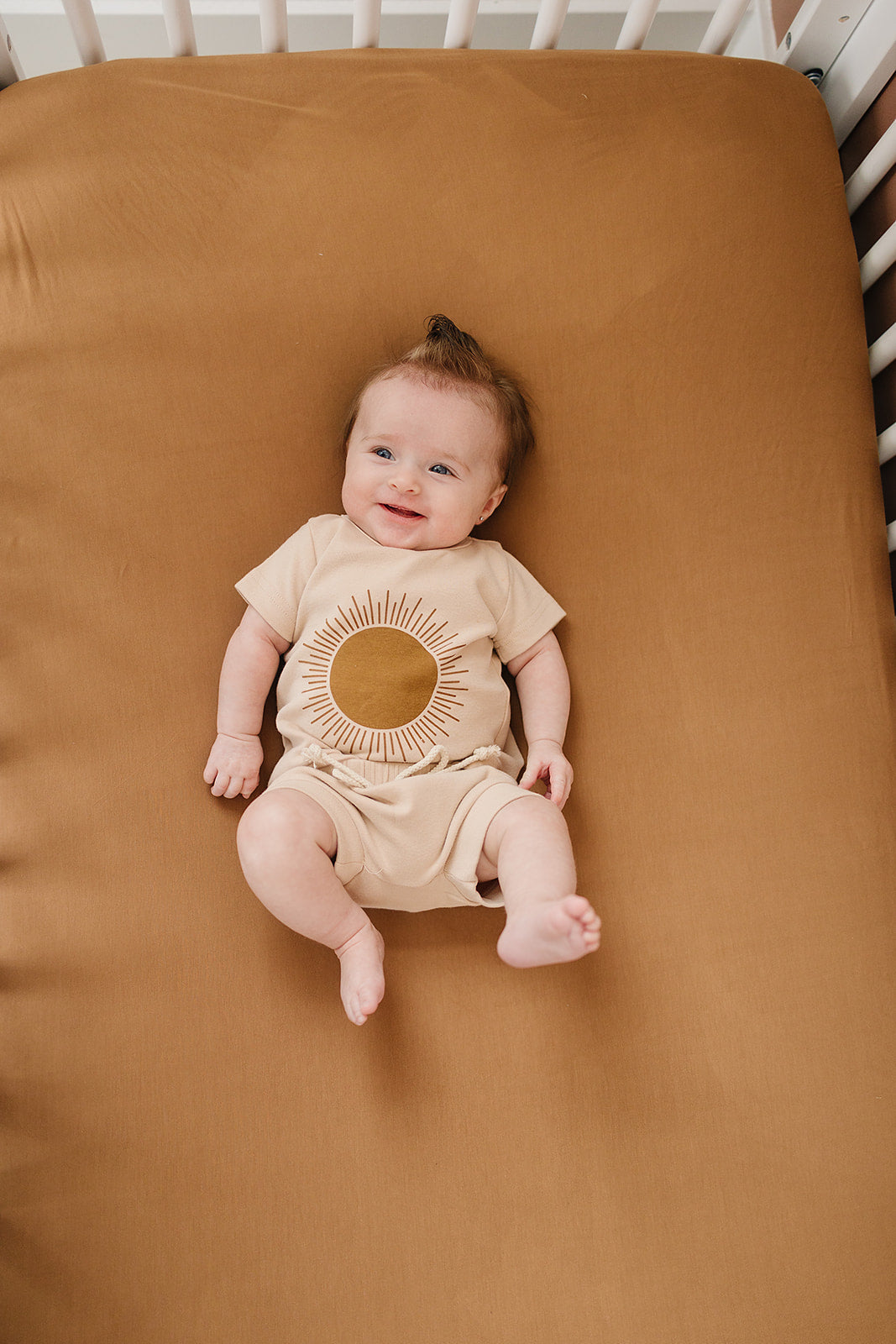 Mustard Bamboo Stretch Crib Sheet - Ivory Soul