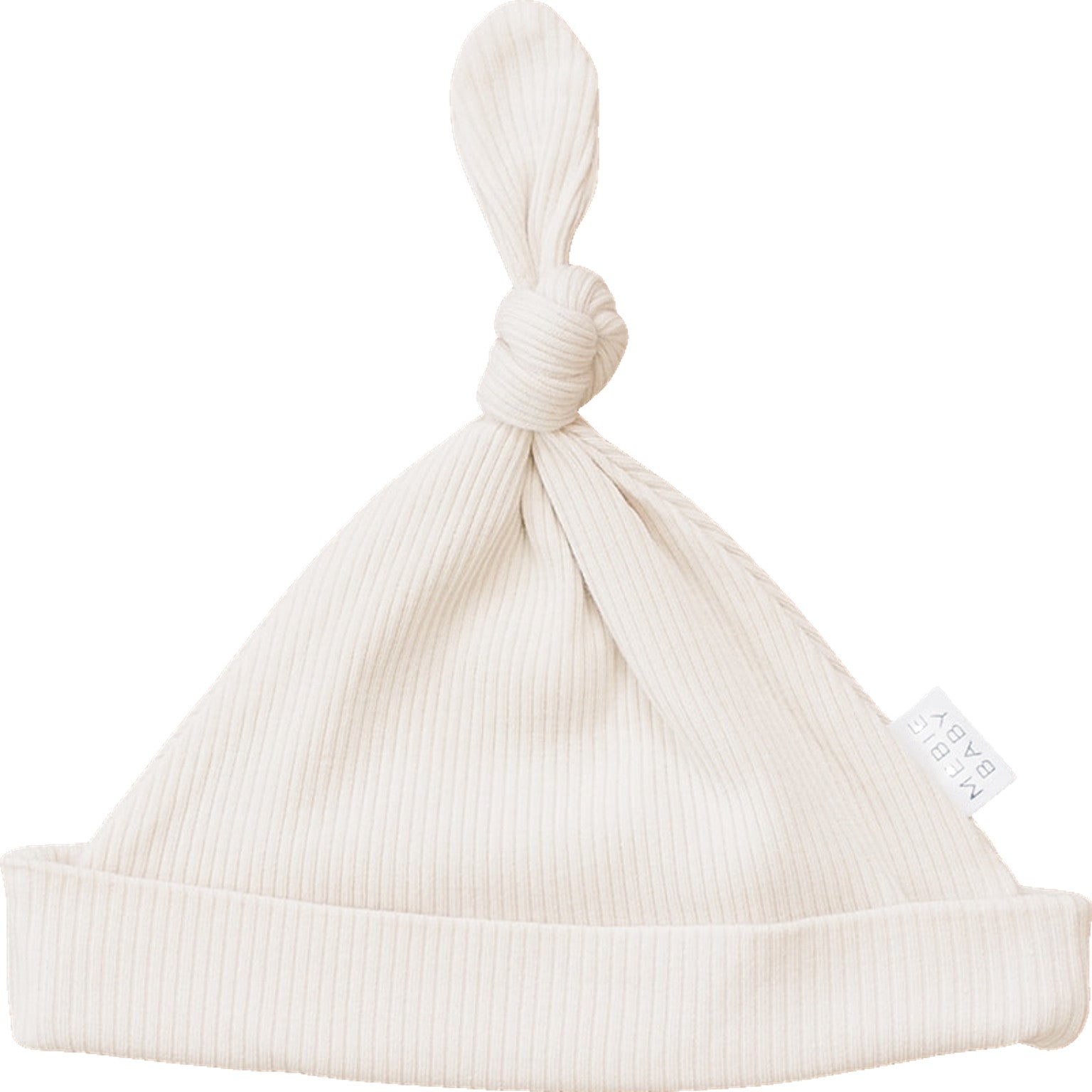 Vanilla Organic Ribbed Newborn Knot Hat - Ivory Soul