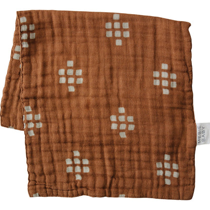 Chestnut Textile Muslin Burp Cloth - Ivory Soul