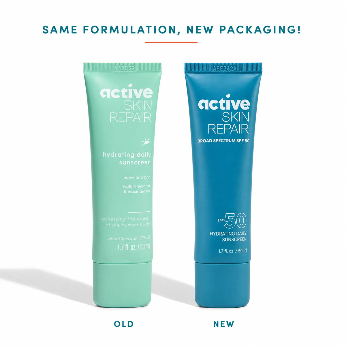 active skin repair, hydrating daily sunscreen