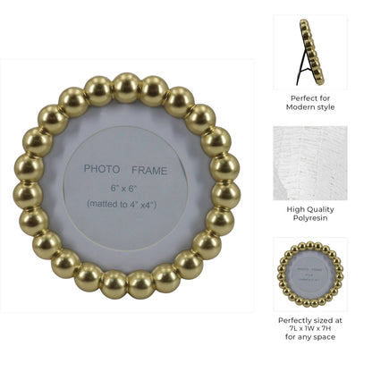gold glass matted beaded photo frame
