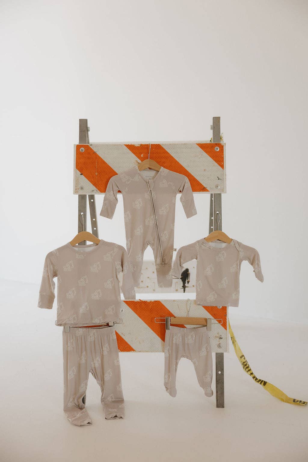 bamboo zip pajamas | excavator