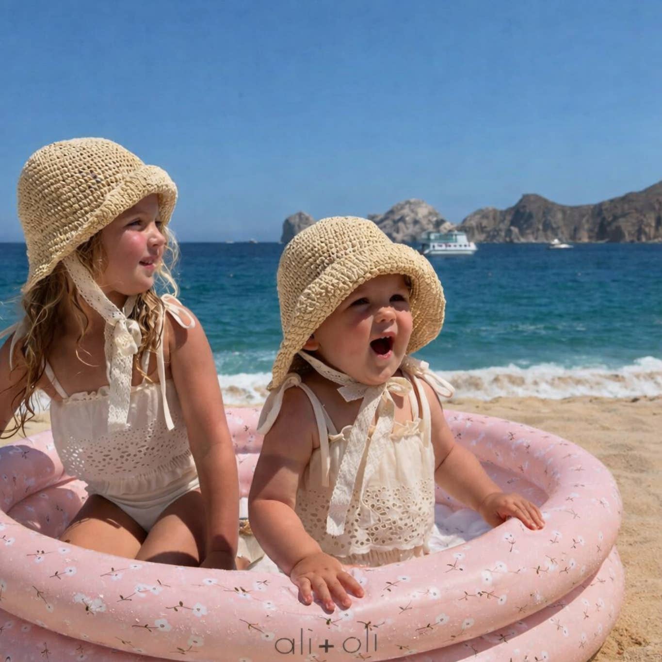 two-ring inflatable kiddie pool - peony