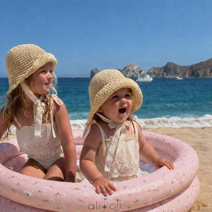 two-ring inflatable kiddie pool - peony