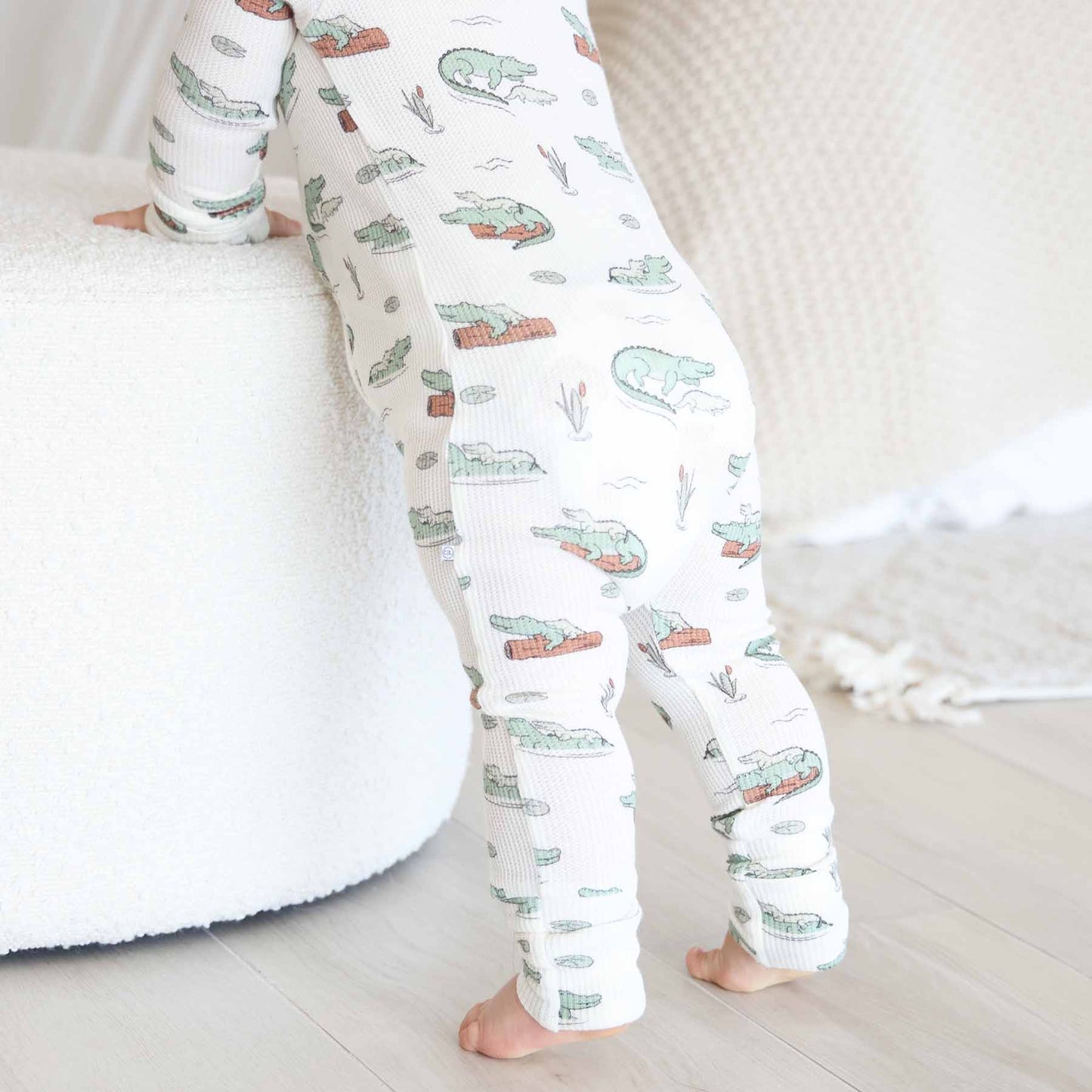 later gator bamboo waffle convertible zip romper