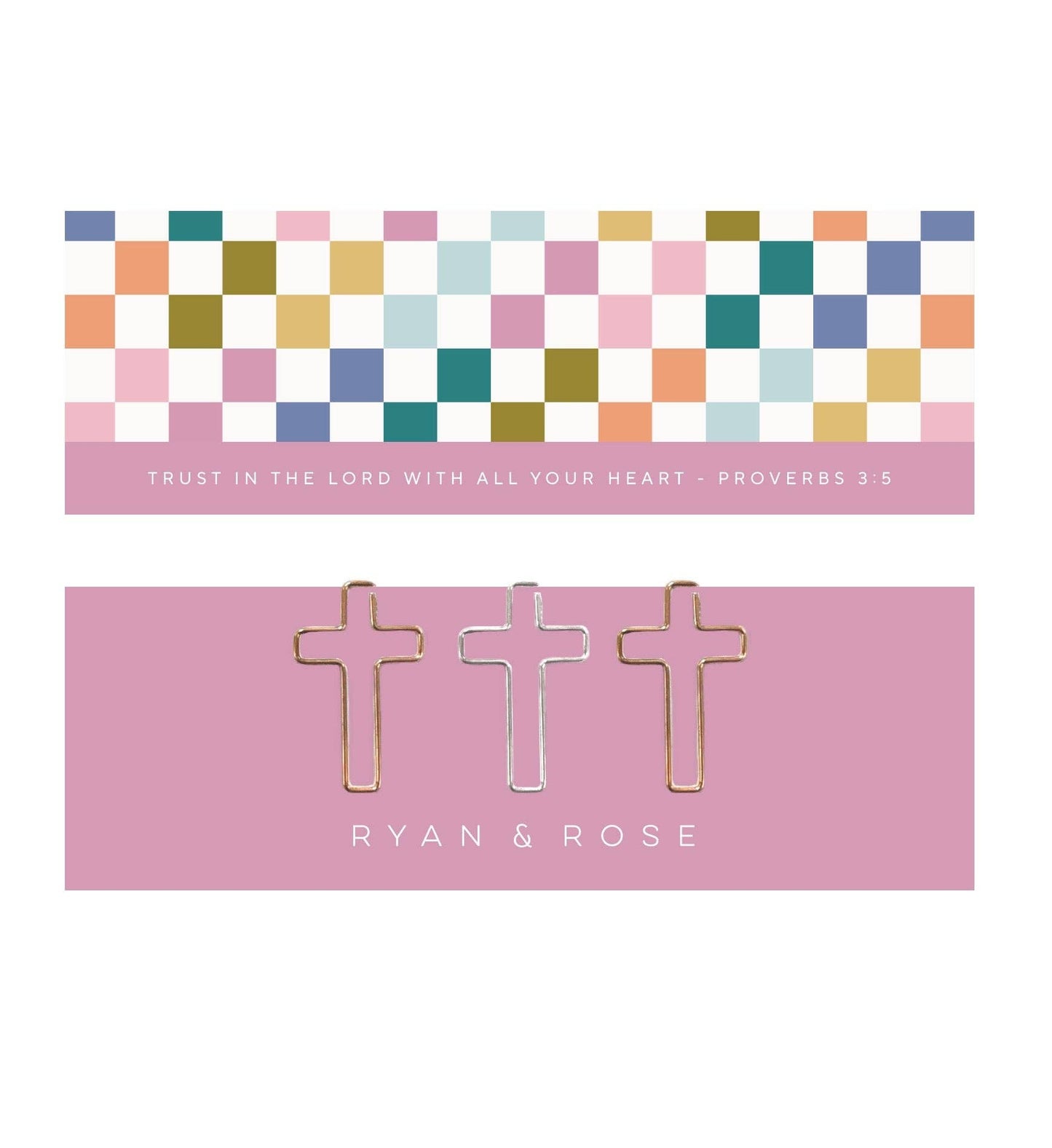 bookmark + cross paper clips