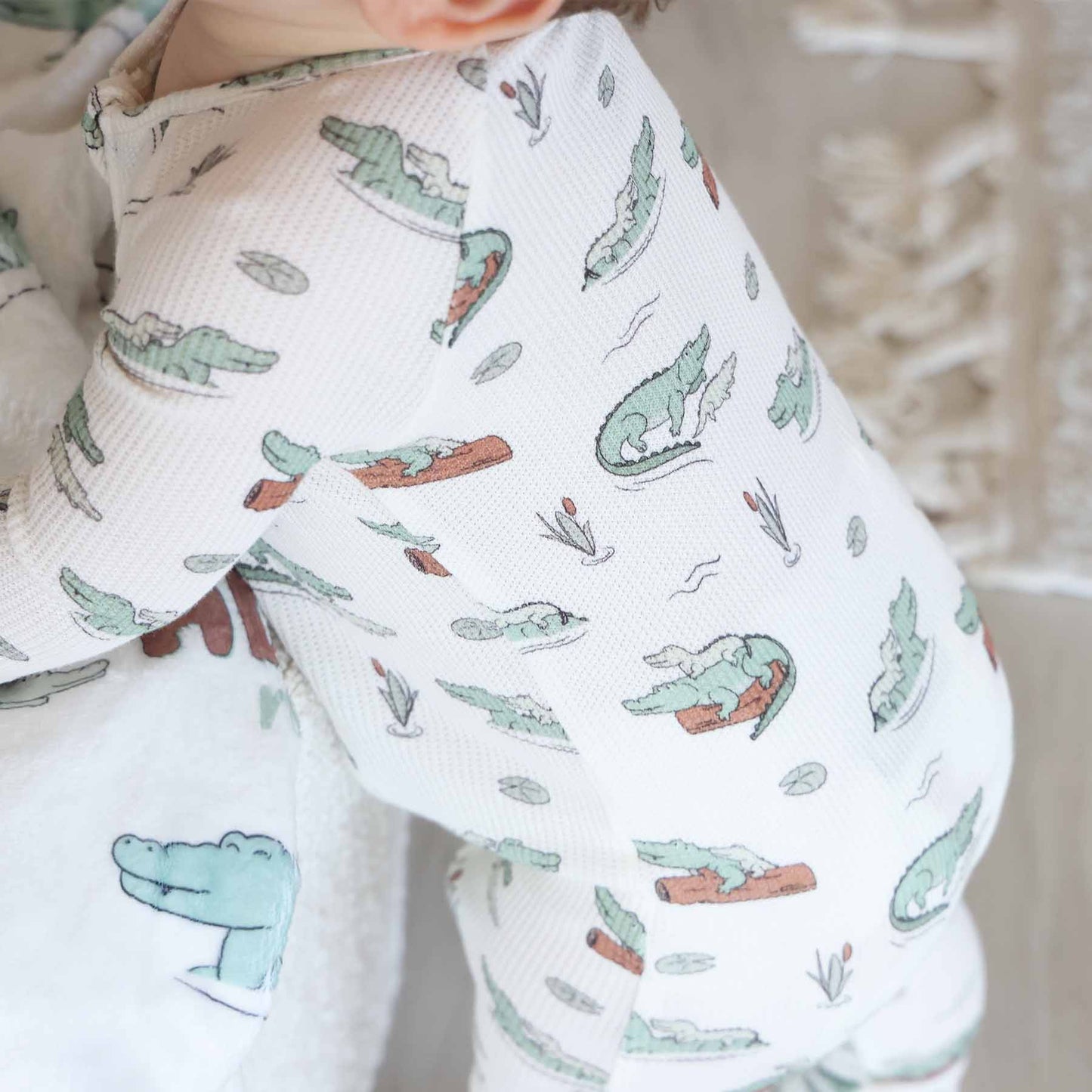 later gator bamboo waffle convertible zip romper