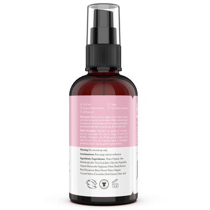 facial toner with witch hazel + rose water