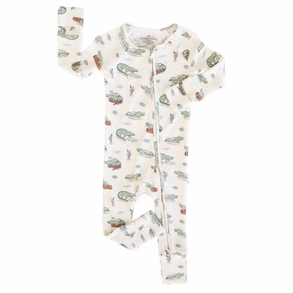 later gator bamboo waffle convertible zip romper