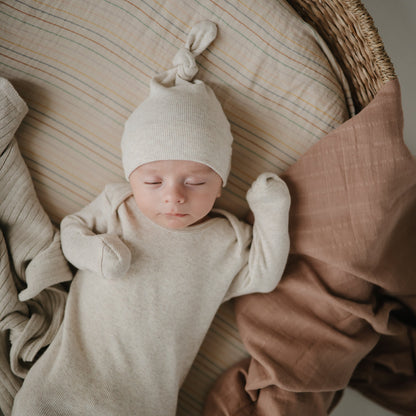 Ribbed Baby Beanie - Ivory Soul