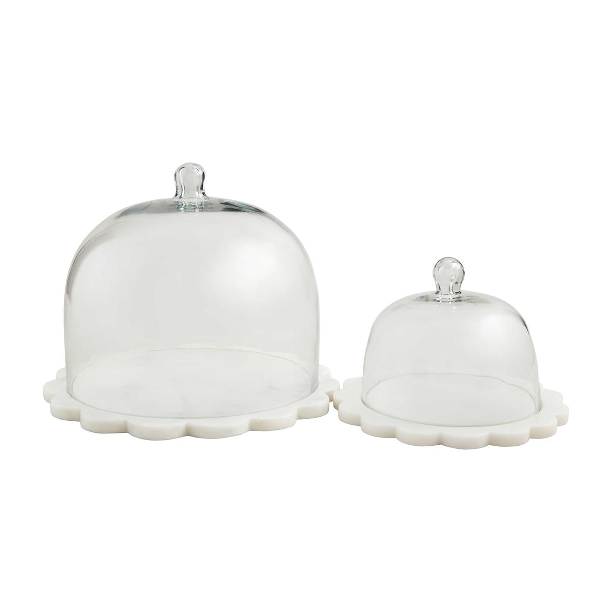 scallop + marble cloche